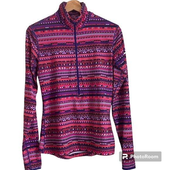 Nike Tops - Nike Pro Dri-Fit Womens Long Sleeve Pullover Size M 1/2 Zip Multicolor